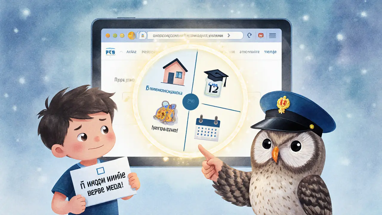 Мальчик выбирает способ получения налогового вычета под руководством мудрой совы.