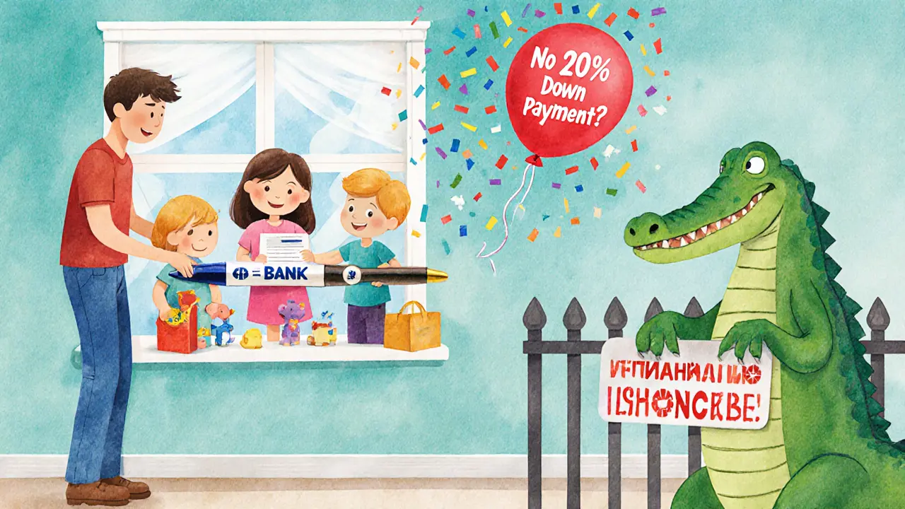 Семья заселяется в новую квартиру, дети кладут игрушки, родители подписывают договор, за окном — сияющие огни.