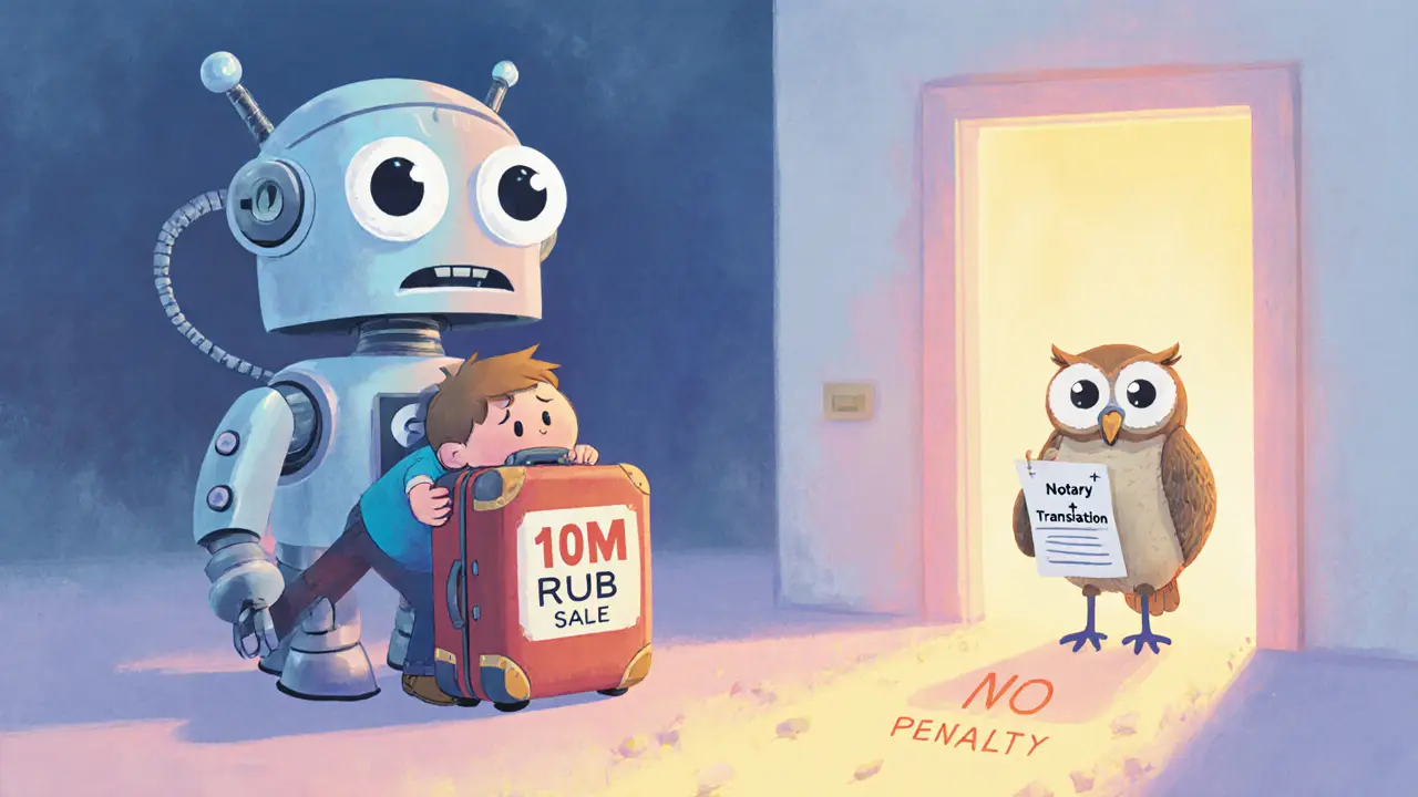 Человек прячется от робота CRS, но сова даёт ему папку с декларацией 3-НДФЛ.