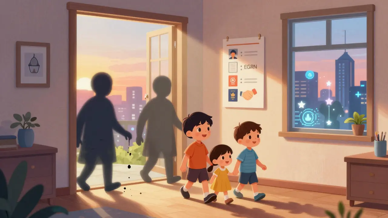 Семья заходит в настоящую квартиру, а мошенники тают в тени, как чернила.