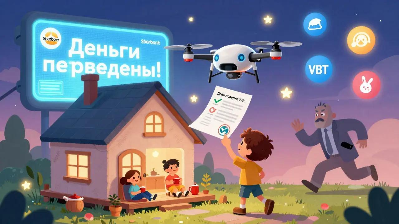 Дрон проверяет дом, деньги переводятся, семья отдыхает — будущее безопасного строительства.