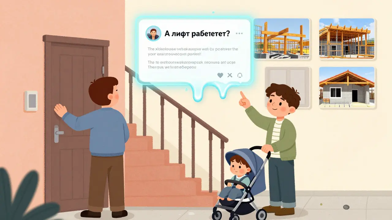 Мужчина спрашивает соседа о работе лифта, а ложные отзывы тают.