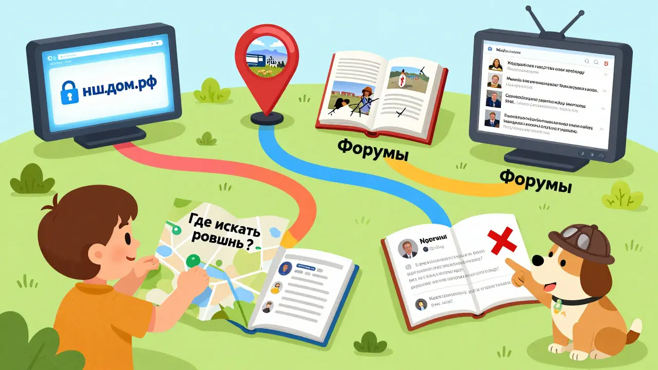 Ребёнок с картой к различным источникам правдивых отзывов о застройщиках.