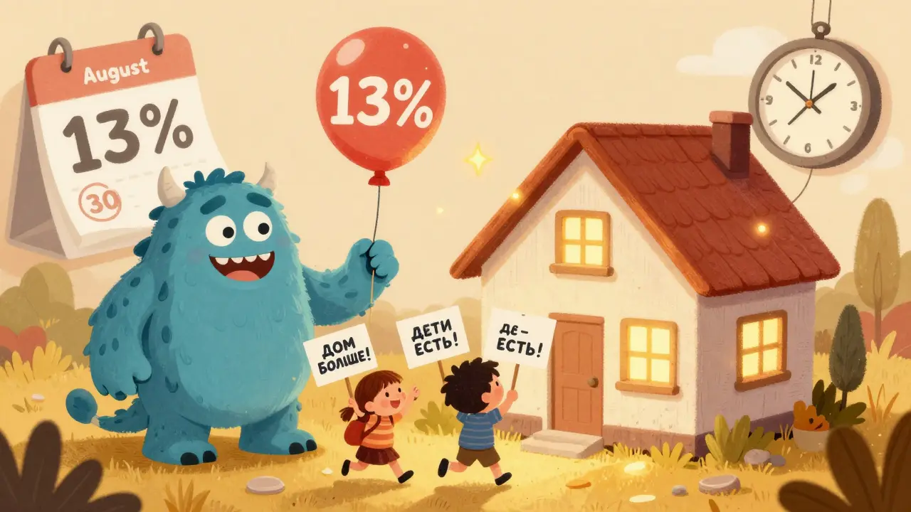 Семья продает дом и покупает больший, пока тает налоговый монстр и горит календарь.