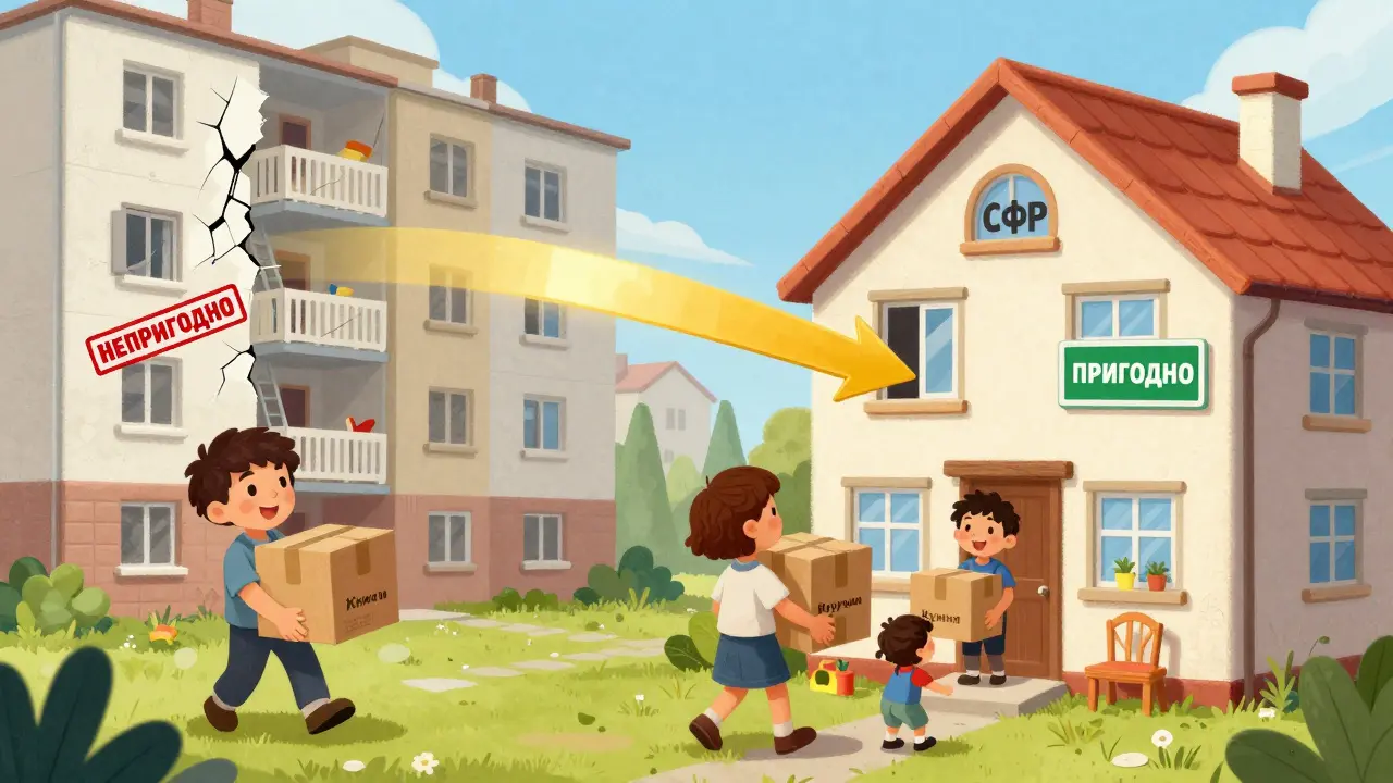 Семья въезжает в новую квартиру, а деньги от государства текут прямо в её счёт.