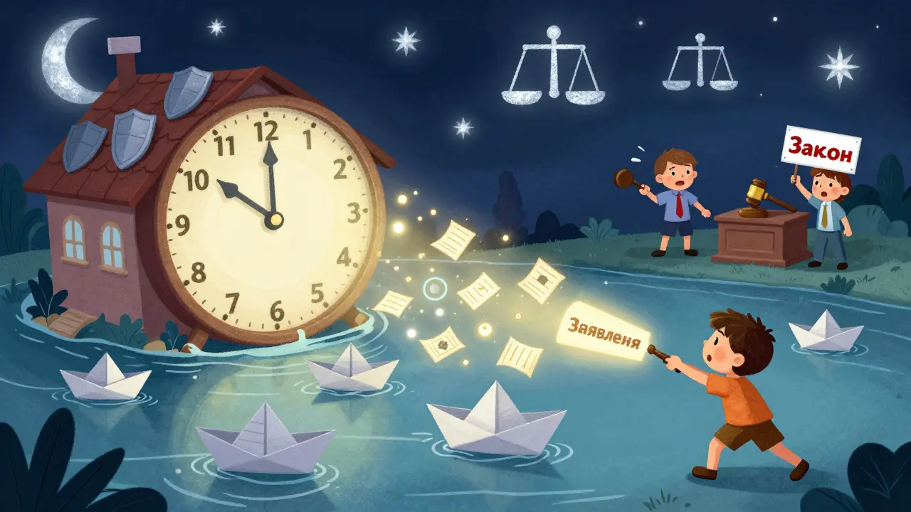 Часы останавливаются, платежи превращаются в лодки, дом защищен щитом.