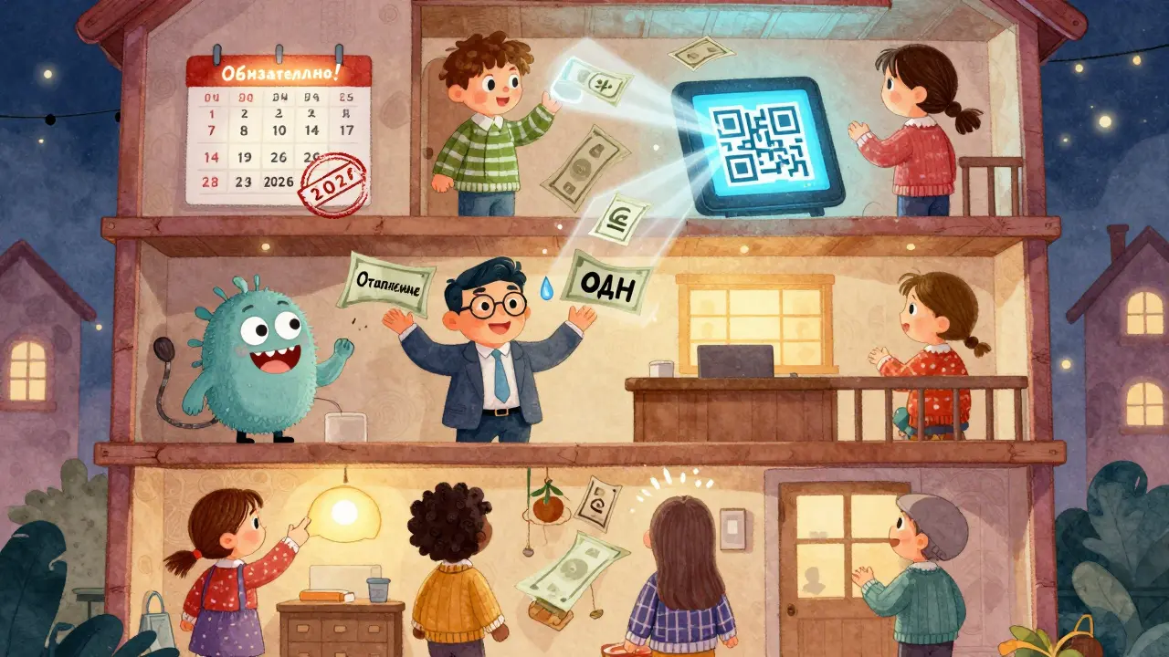 Волшебный дом с тремя способами оплаты коммунальных услуг, каждый этаж — по-своему.