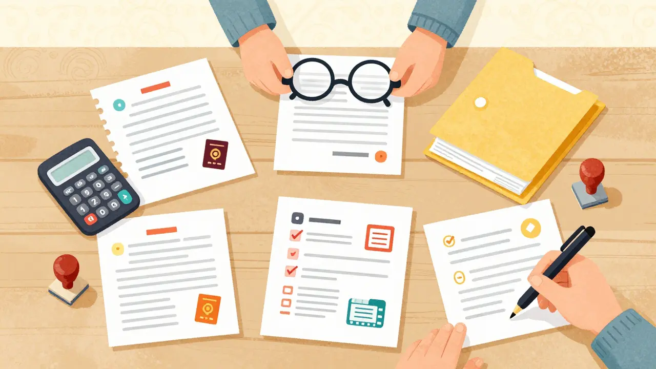 Бумаги и калькулятор для расчёта налоговой льготы