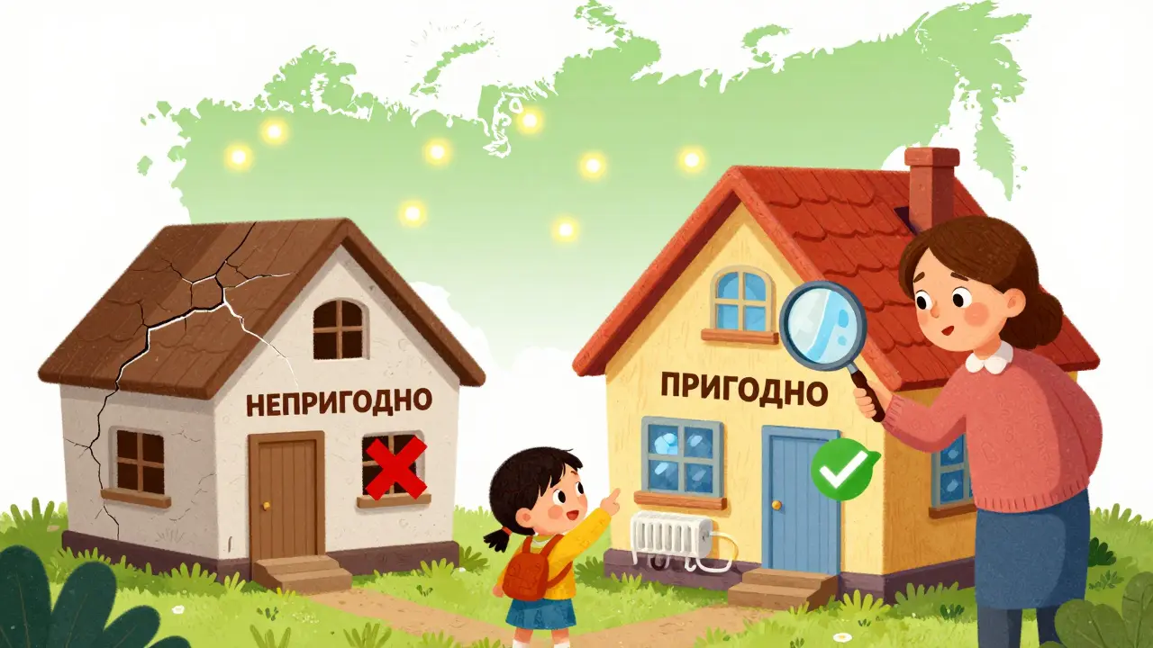 Сравнение пригодного и непригодного жилья для использования материнского капитала.