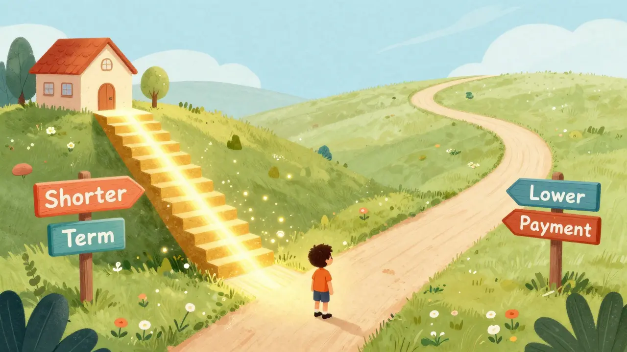 Персонаж выбирает между коротким золотым путем к дому и длинной извилистой дорогой.