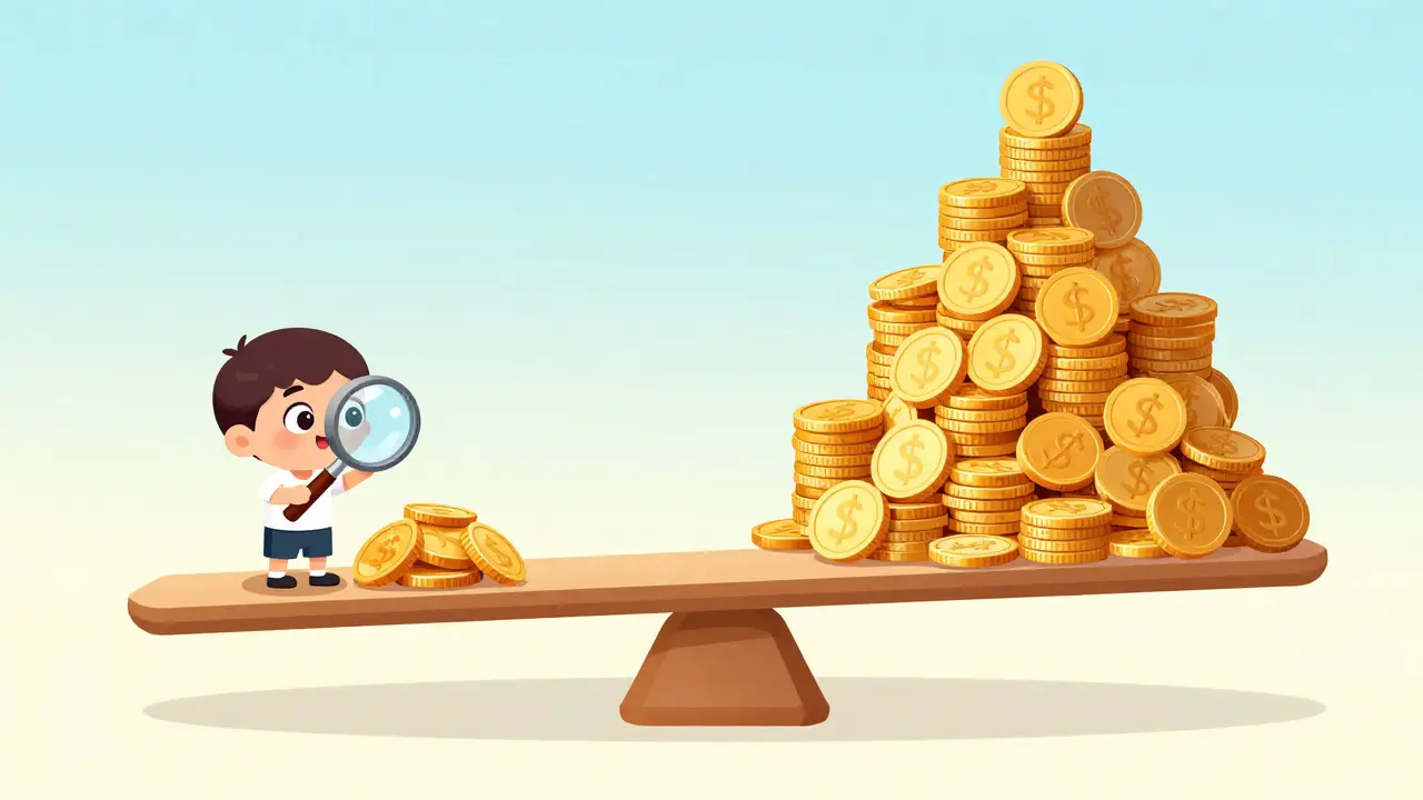 Весы, сравнивающие низкий ежемесячный платеж и общую переплату по ипотеке